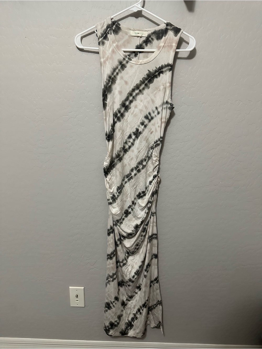 River + Sky Black and Cream Sleeveless Tie-Dye Maxi Dress